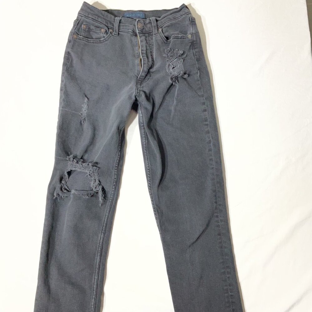 Aeropostale Womens Distressed Gray Denim Jeans Size 2R